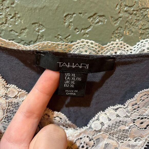 Tahari Gray Sleeveless Spaghetti Strap - Picture 5 of 8